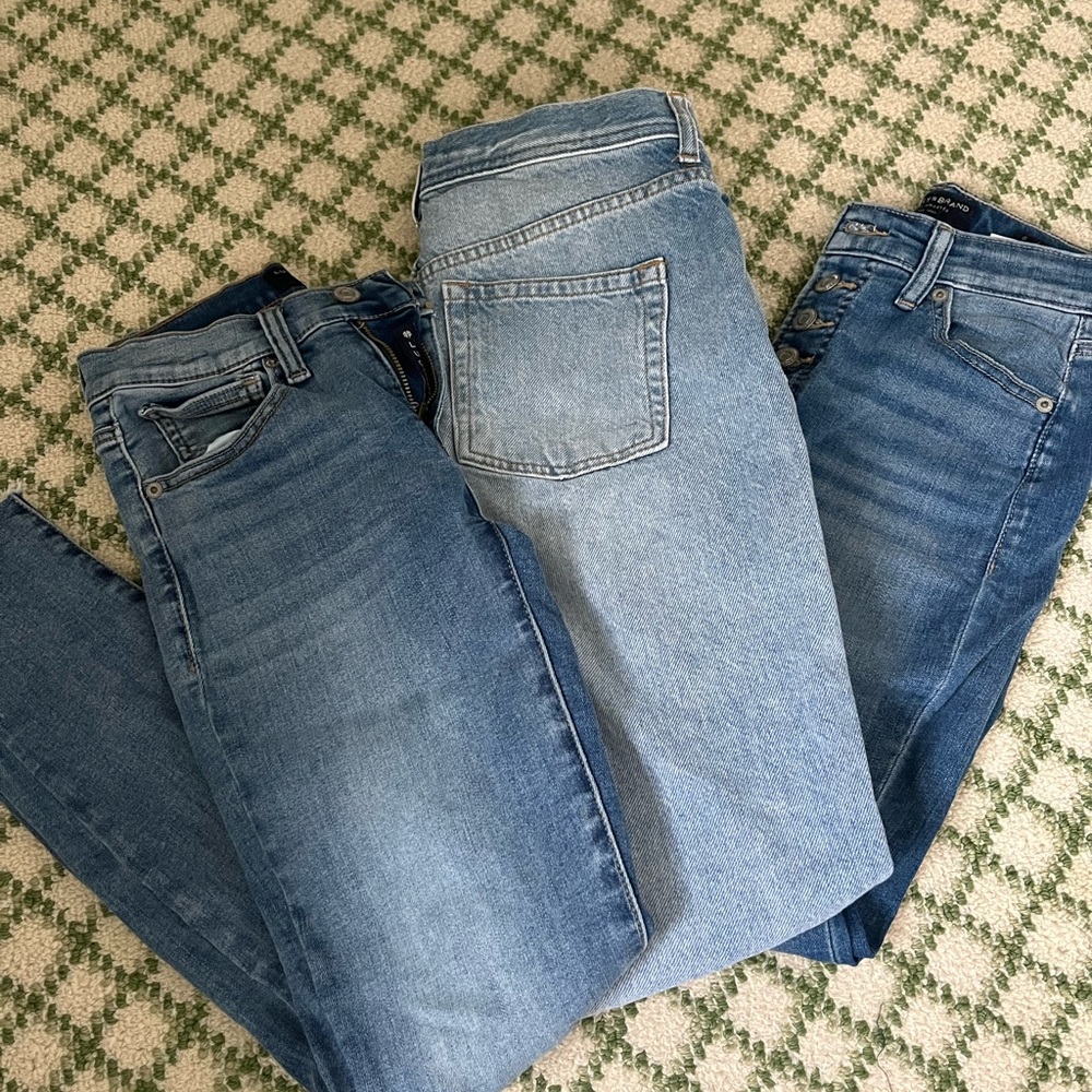 3 pairs of size 25 blue jeans, Lucky brand, We the Free